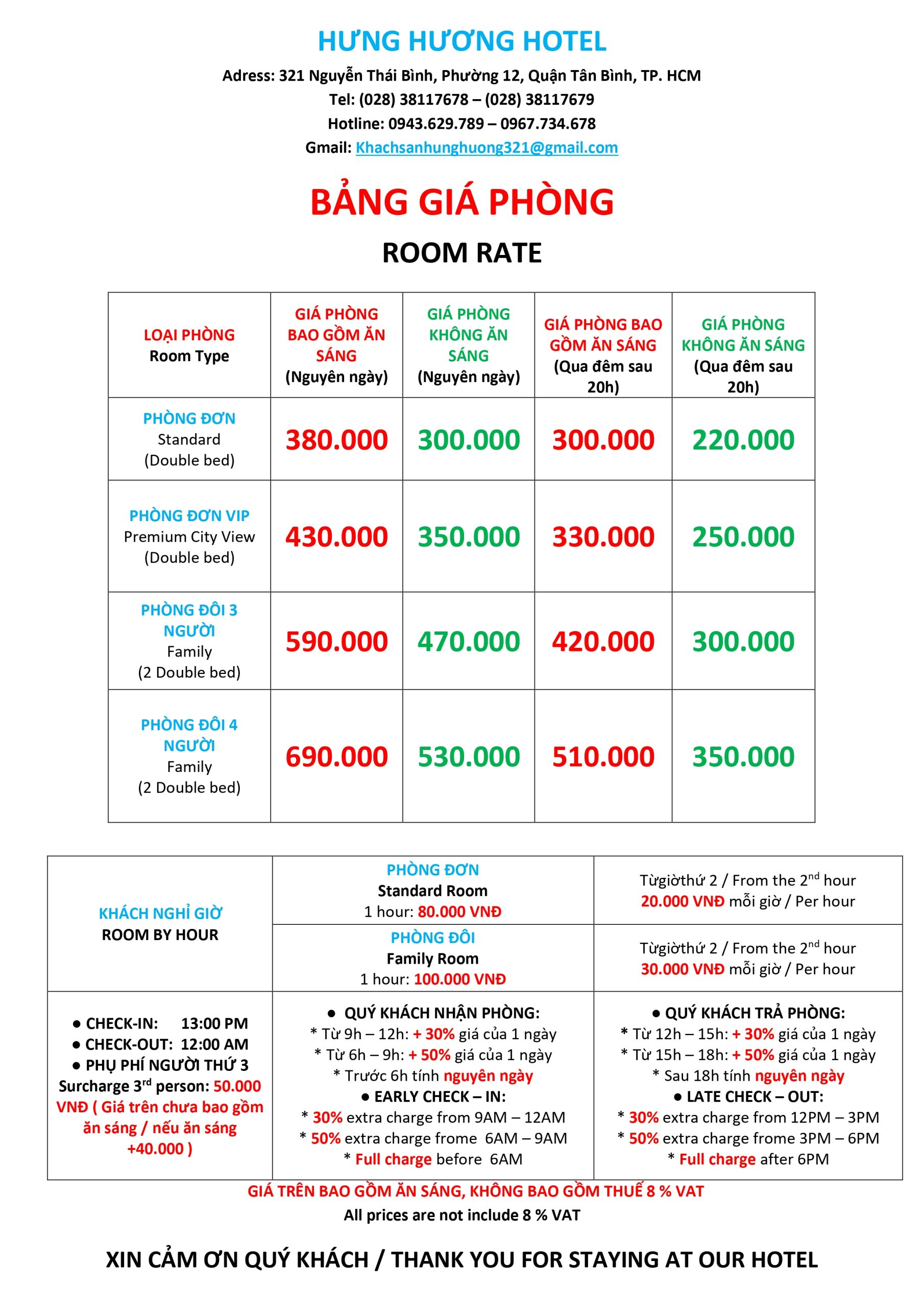 BẢNG GIÁ HƯNG HƯƠNG - Có ăn sáng_page-0001